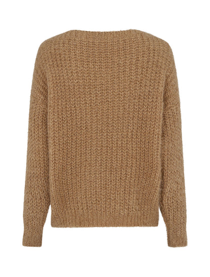 Pull uni duveteux - Camel - 2