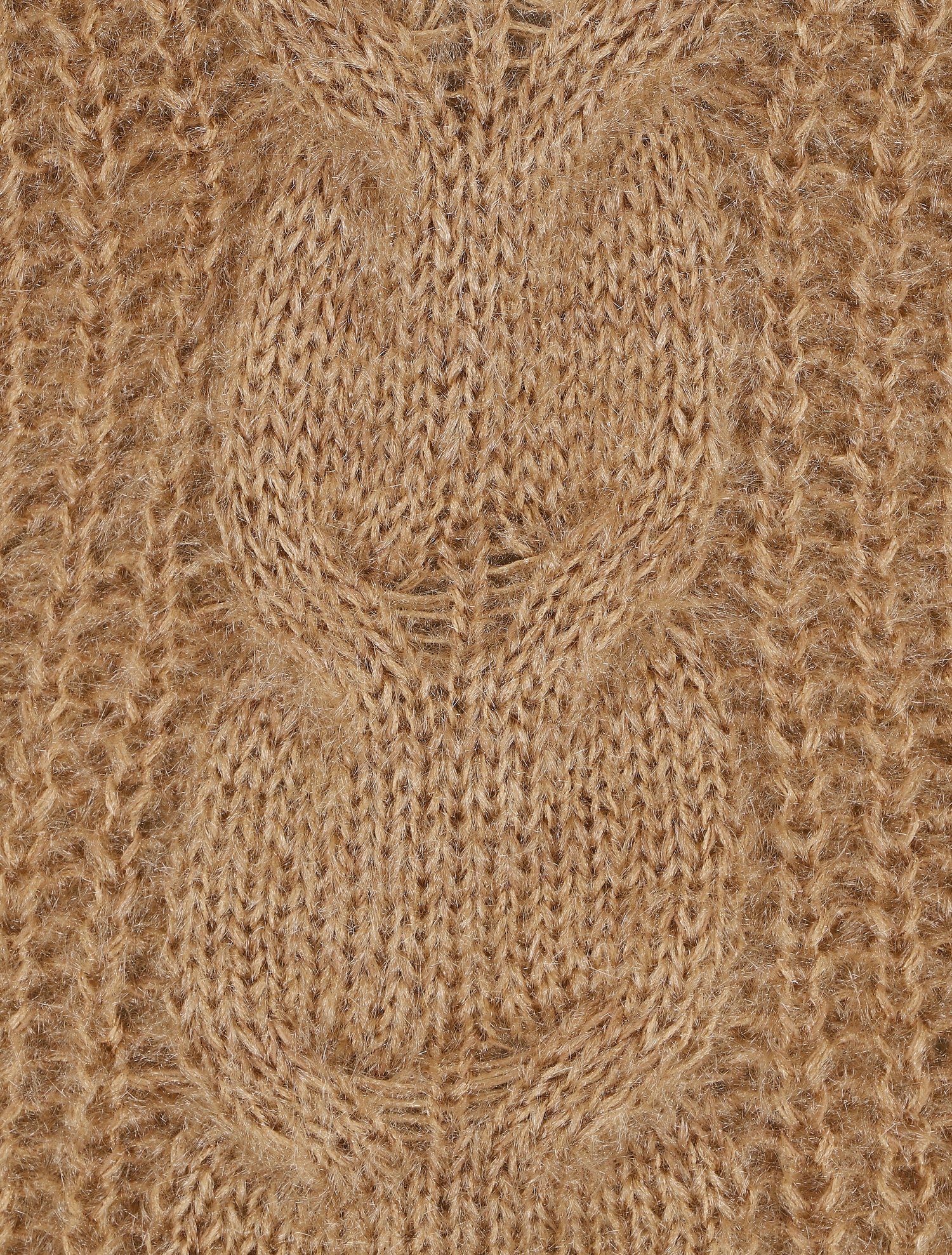 Pull uni duveteux - Camel - 3