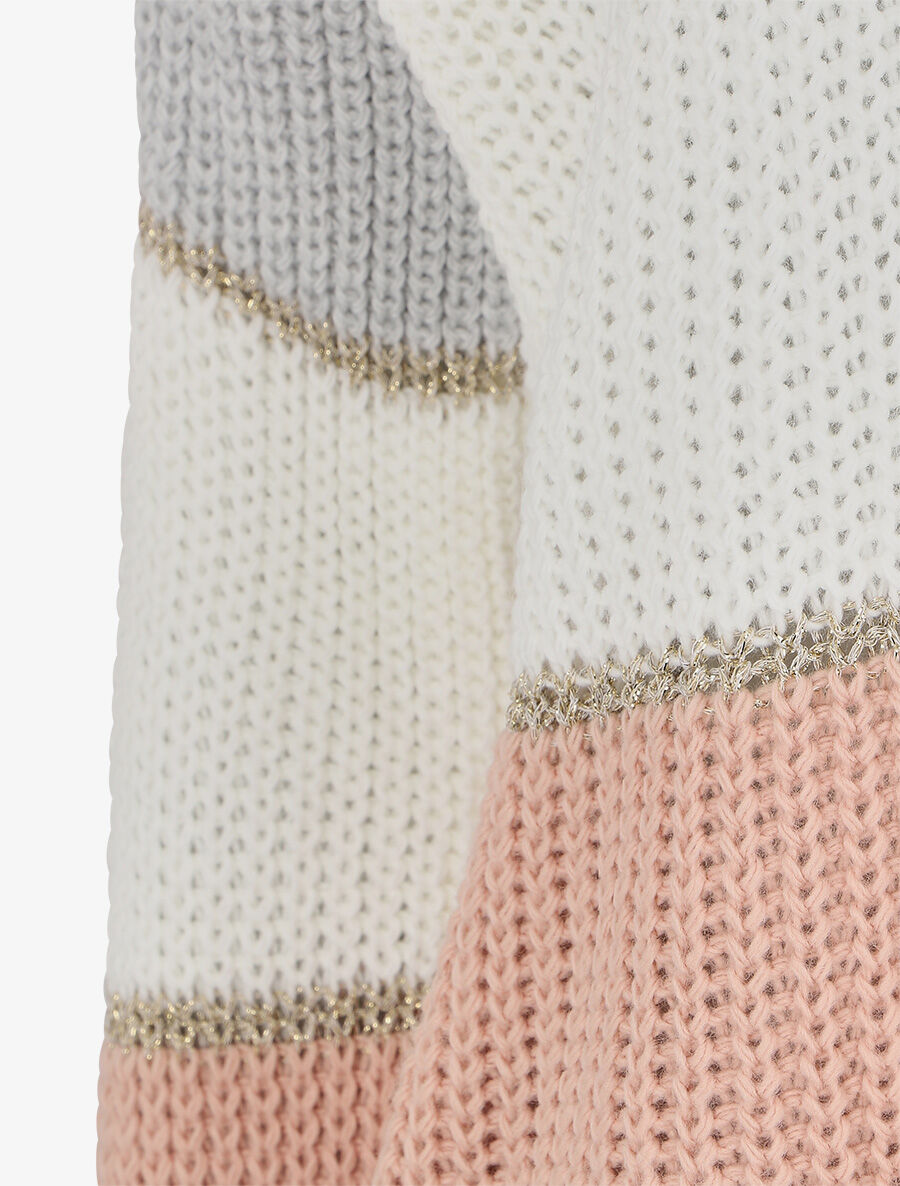 Pull à motif rayé irisé - Rose - 3