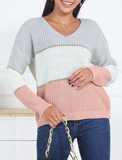Pull à motif rayé irisé - Rose - 4
