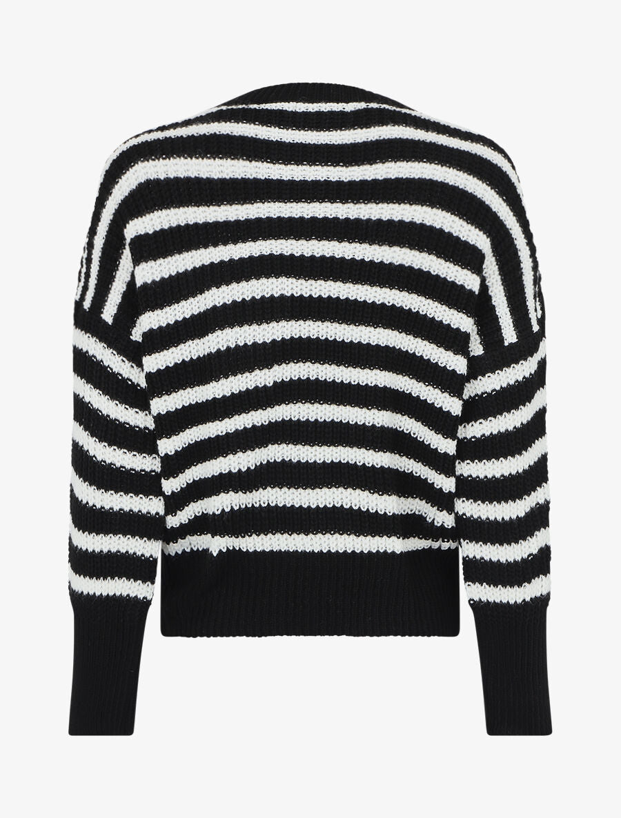 Pull droit à rayures - Noir - 2