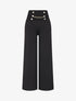 Pantalon style pons fluide uni - Noir - 1