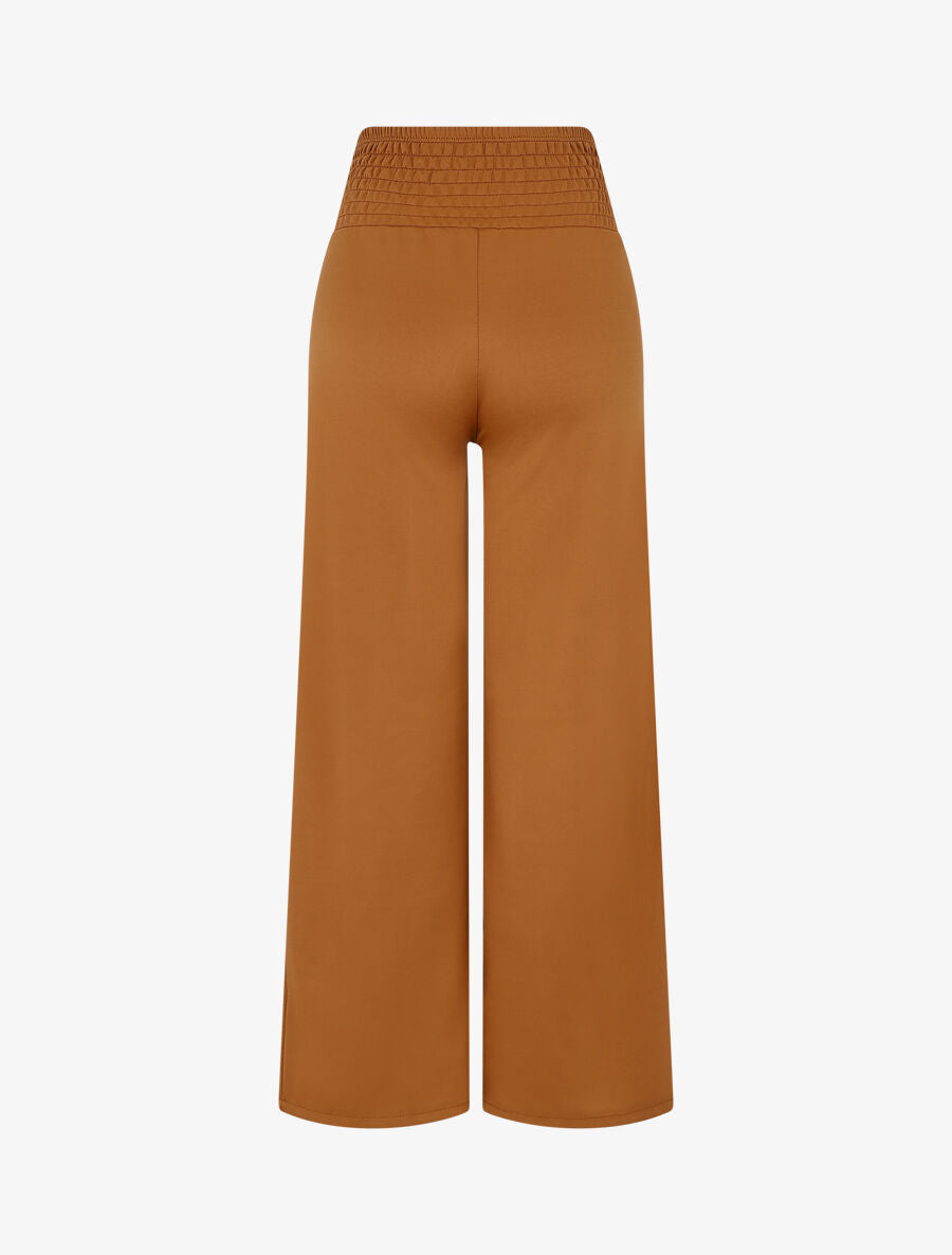 Pantalon style pons fluide uni - Camel - 2