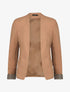 Blazer uni à revers imprimé grec - Camel - 5