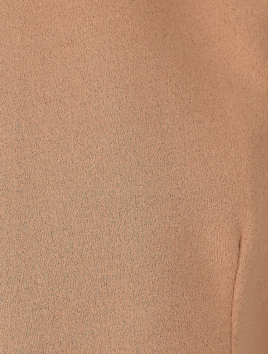Blazer uni à revers imprimé grec - Camel - 3