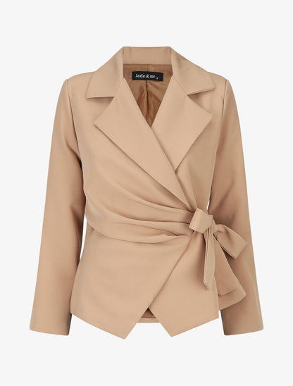 Blazer uni à nouer - Camel - 1