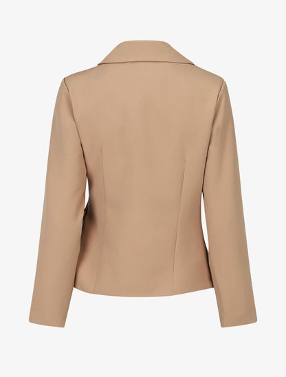 Blazer uni à nouer - Camel - 2