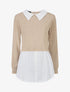 Pull à chemise superposée - Beige - 1