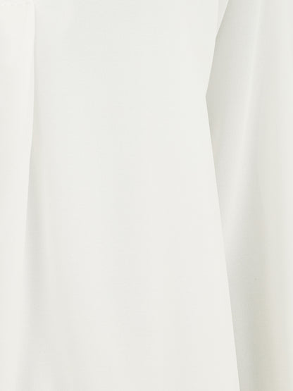 Blouse ample unie manches longues - Blanc - 3