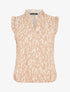 Top léopard sans manches à volants - Beige - 1
