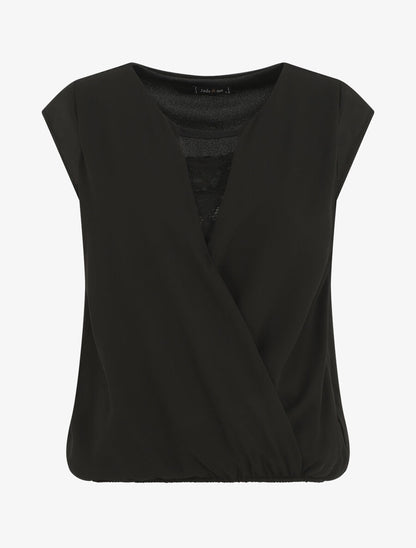 Top cache-coeur uni sans manches - Noir - 5