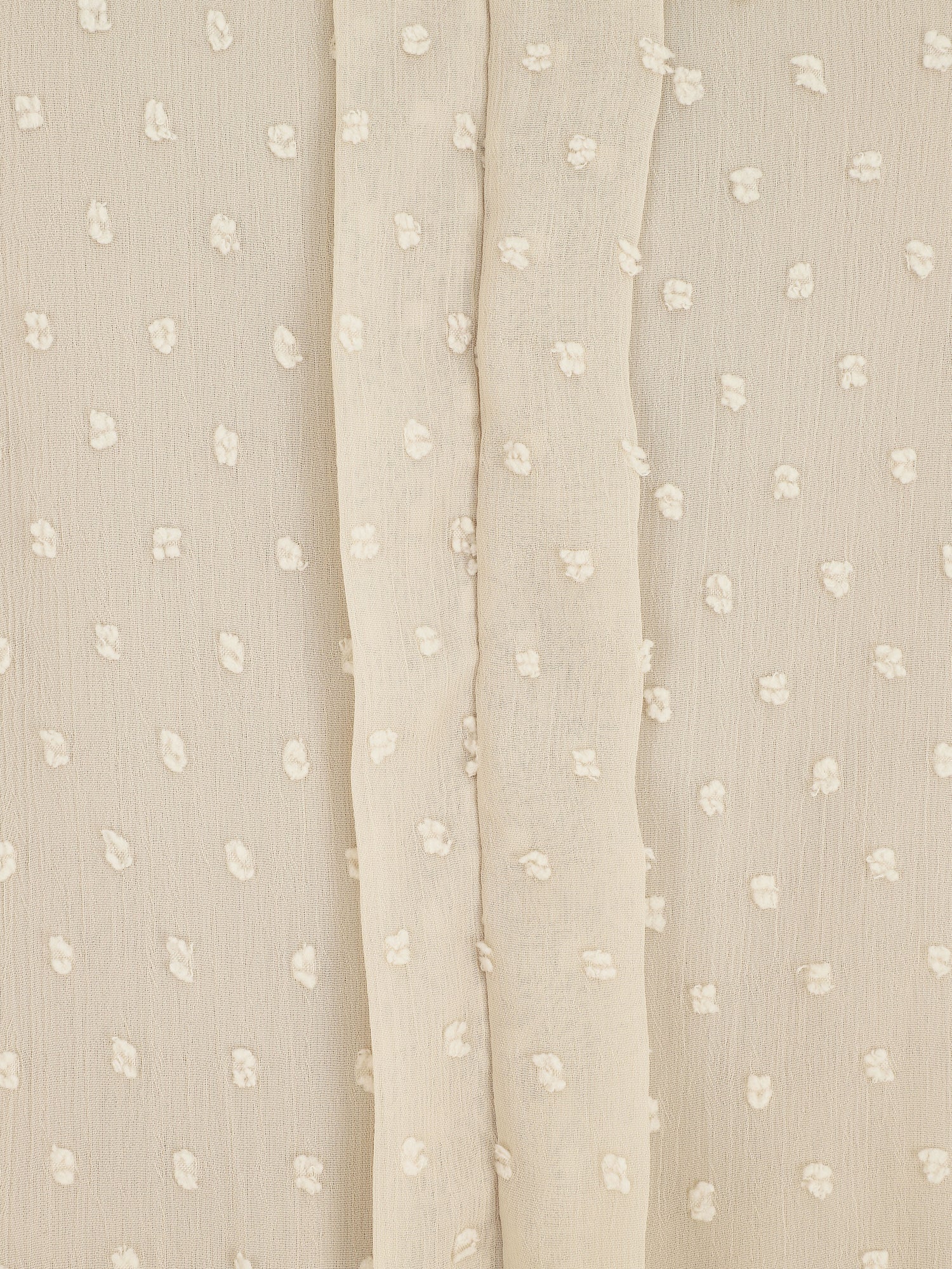 Top en plumetis à manches courtes et col V - Beige - 3