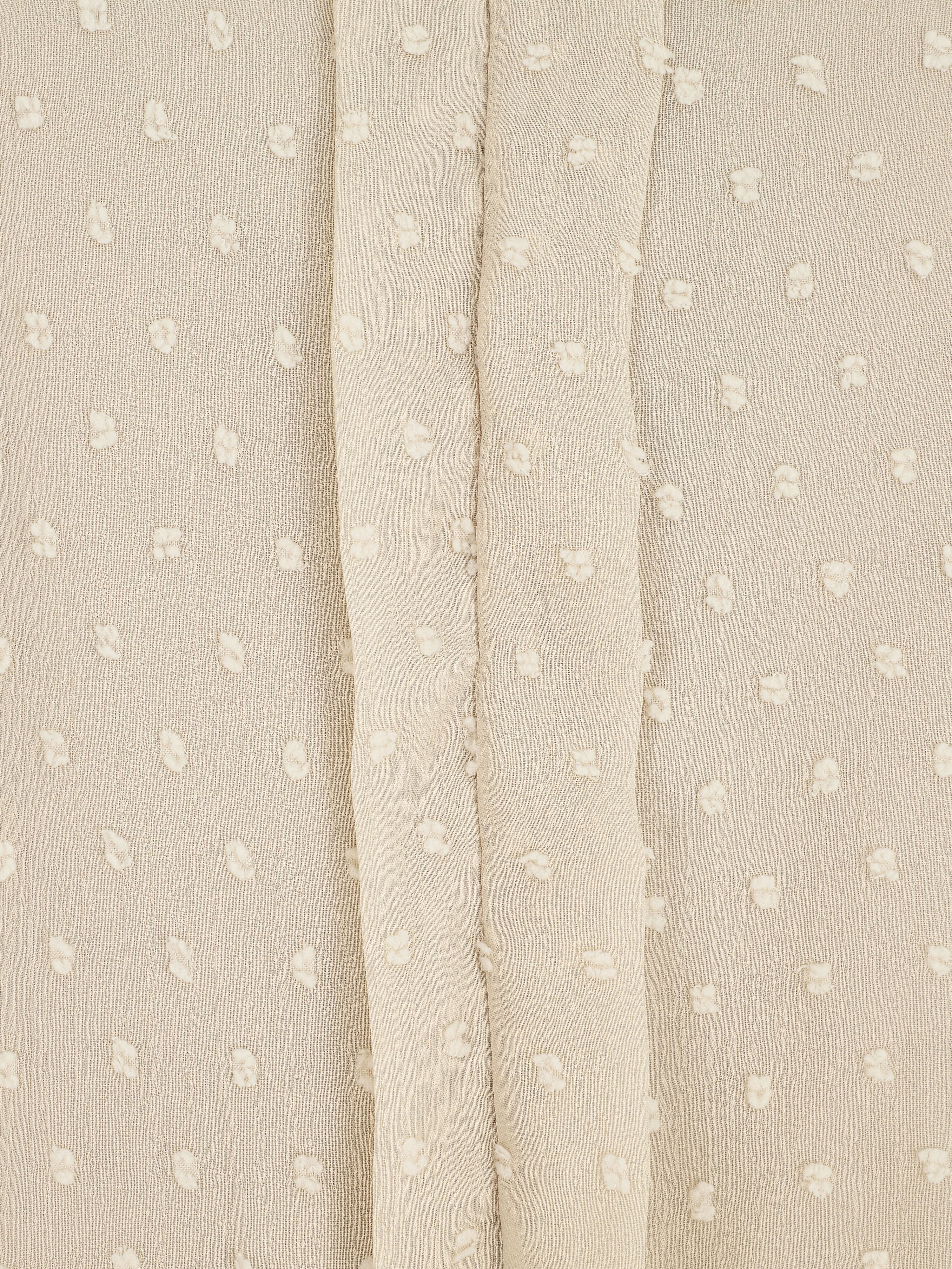 Top en plumetis à manches courtes et col V - Beige - 3