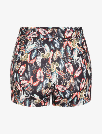Short imprimé feuilles tropicales - Noir - 2