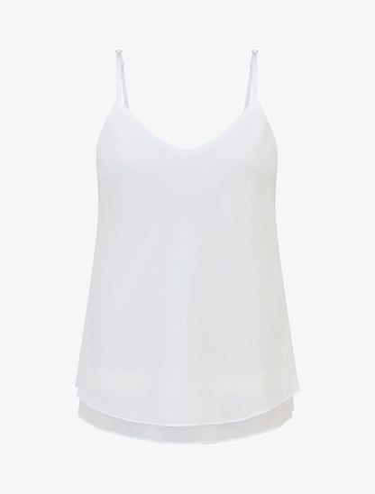Caraco fluide uni col V - Blanc - 2