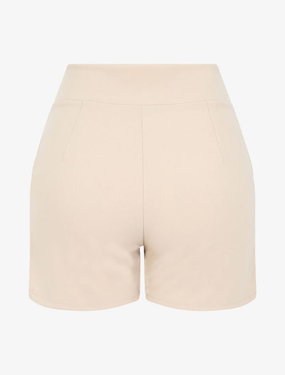 Short à pont taille empire - Beige - 2