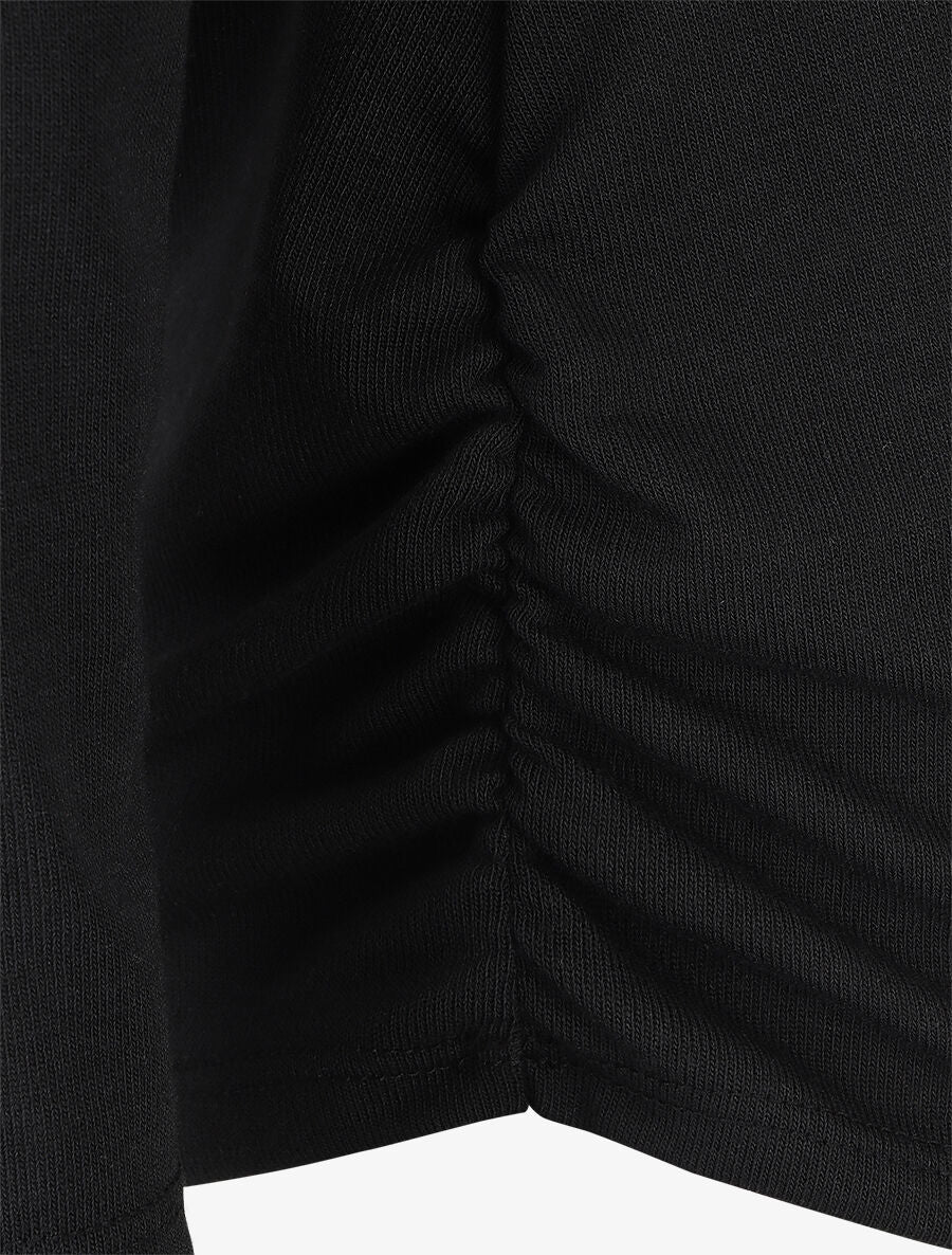 Pull fin asymétrique à col bateau - Noir - 3