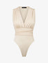 Body uni à col cache-coeur - Beige - 5