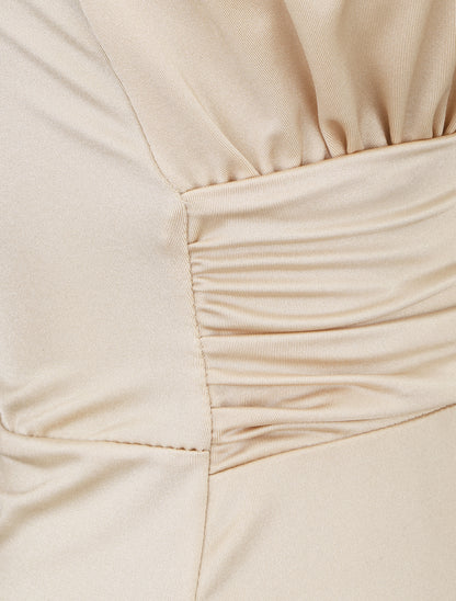 Body uni à col cache-coeur - Beige - 3