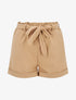 Short uni élastiqué à revers - Camel - 1