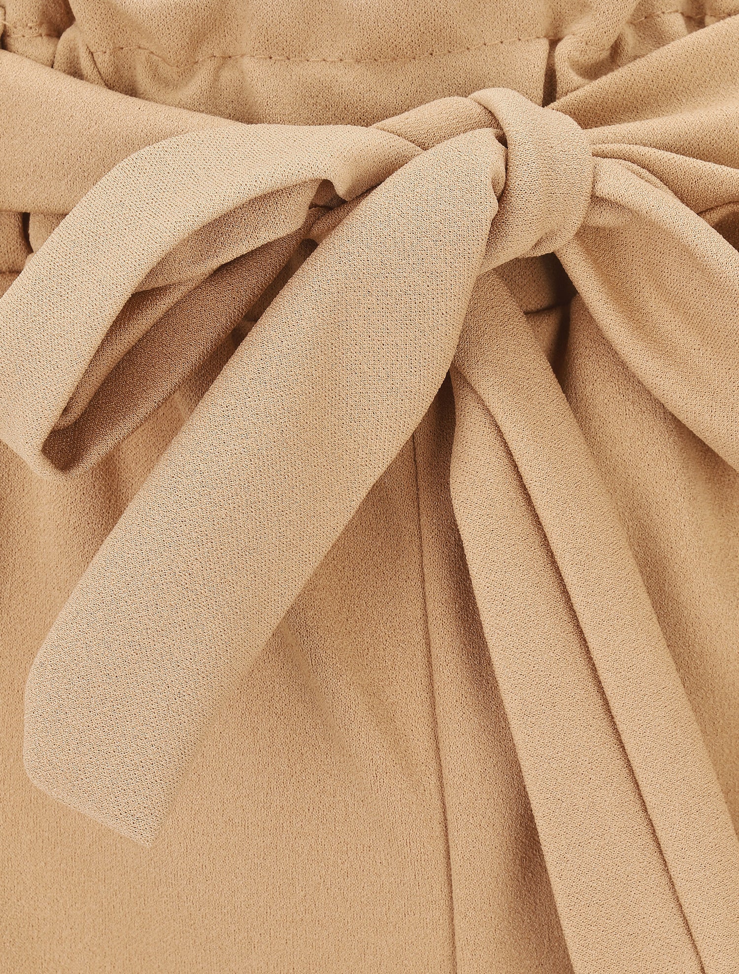 Short uni élastiqué à revers - Camel - 3