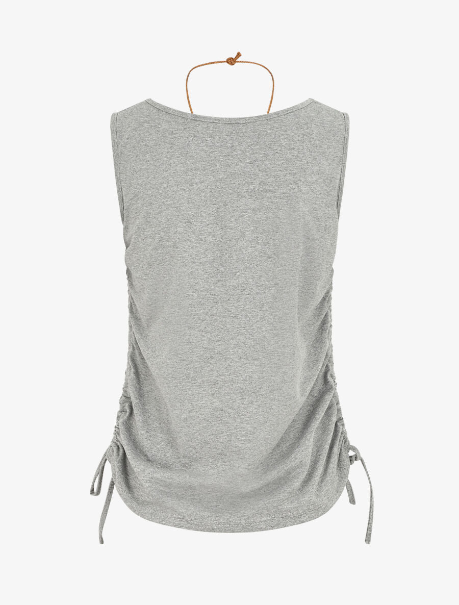 Top uni à cotés froncés - Gris - 2