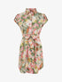 Robe patineuse imprimé fleurs des tropiques à manches courtes - Vert - 5