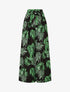 Pantalon ample taille haute imprimé tropical - Noir - 1