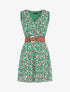 Robe imprimé fleuri à taille élastiquée - Vert - 6
