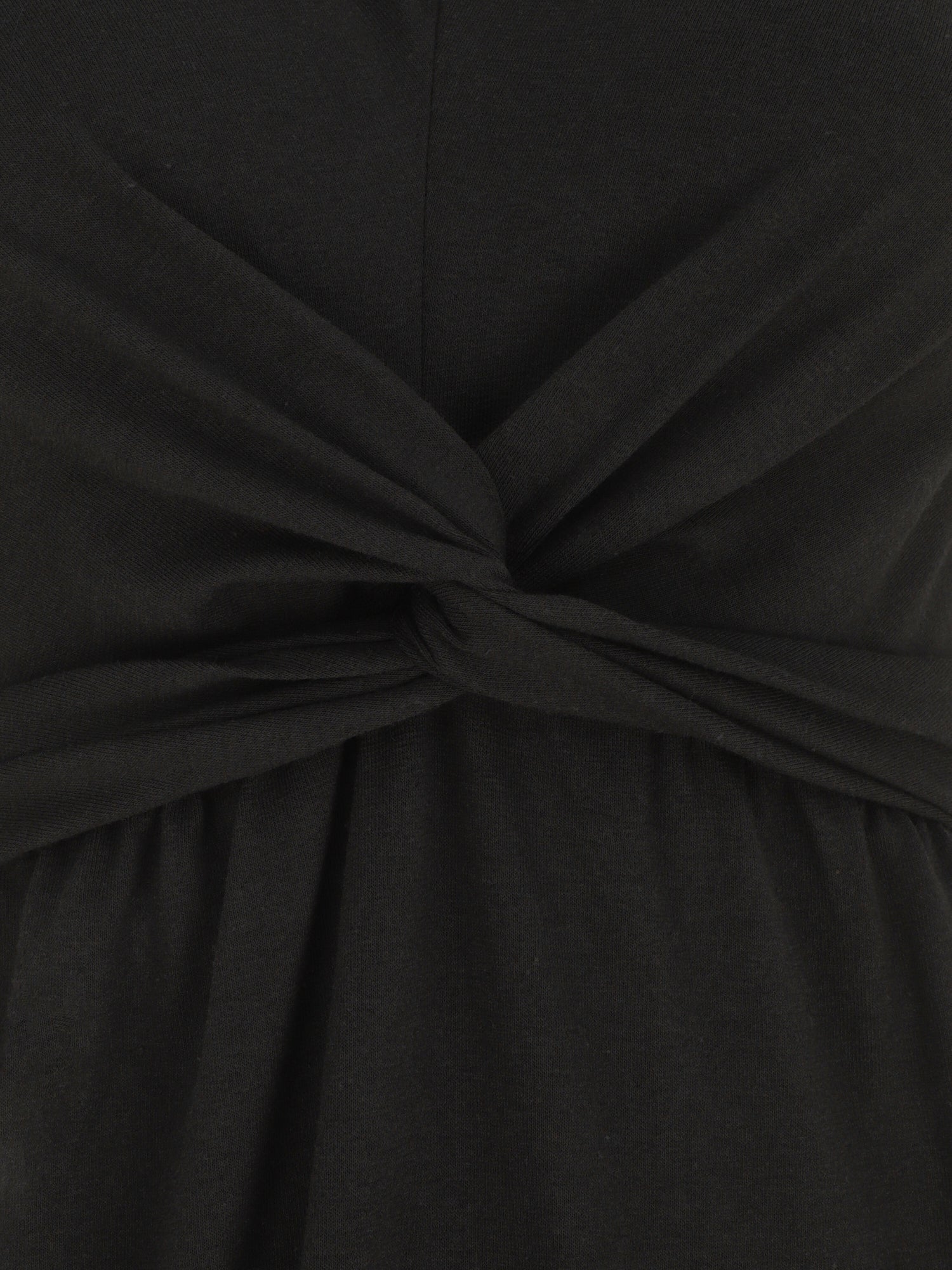 Robe longue unie à col V - Noir - 3