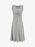 Robe longue unie à col V - Gris - 5
