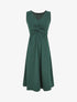 Robe longue unie à col V - Vert sapin - 1