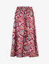 Jupe longue élastiquée à imprimé foulard - Mauve - 5