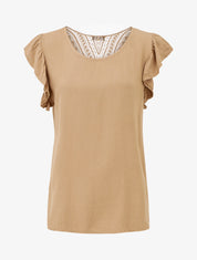 Top sans manches uni dos en crochet - Beige foncé - 5