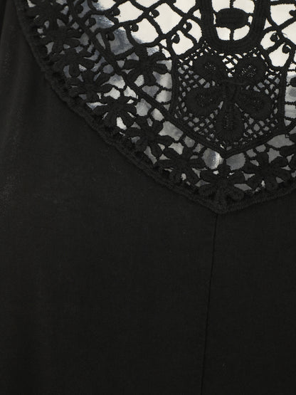 Top uni et broderies au dos - Noir - 3