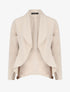 Blazer uni à bords ondulés - Beige - 4
