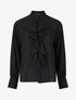 Blouse en voile à buste volanté - Noir - 5
