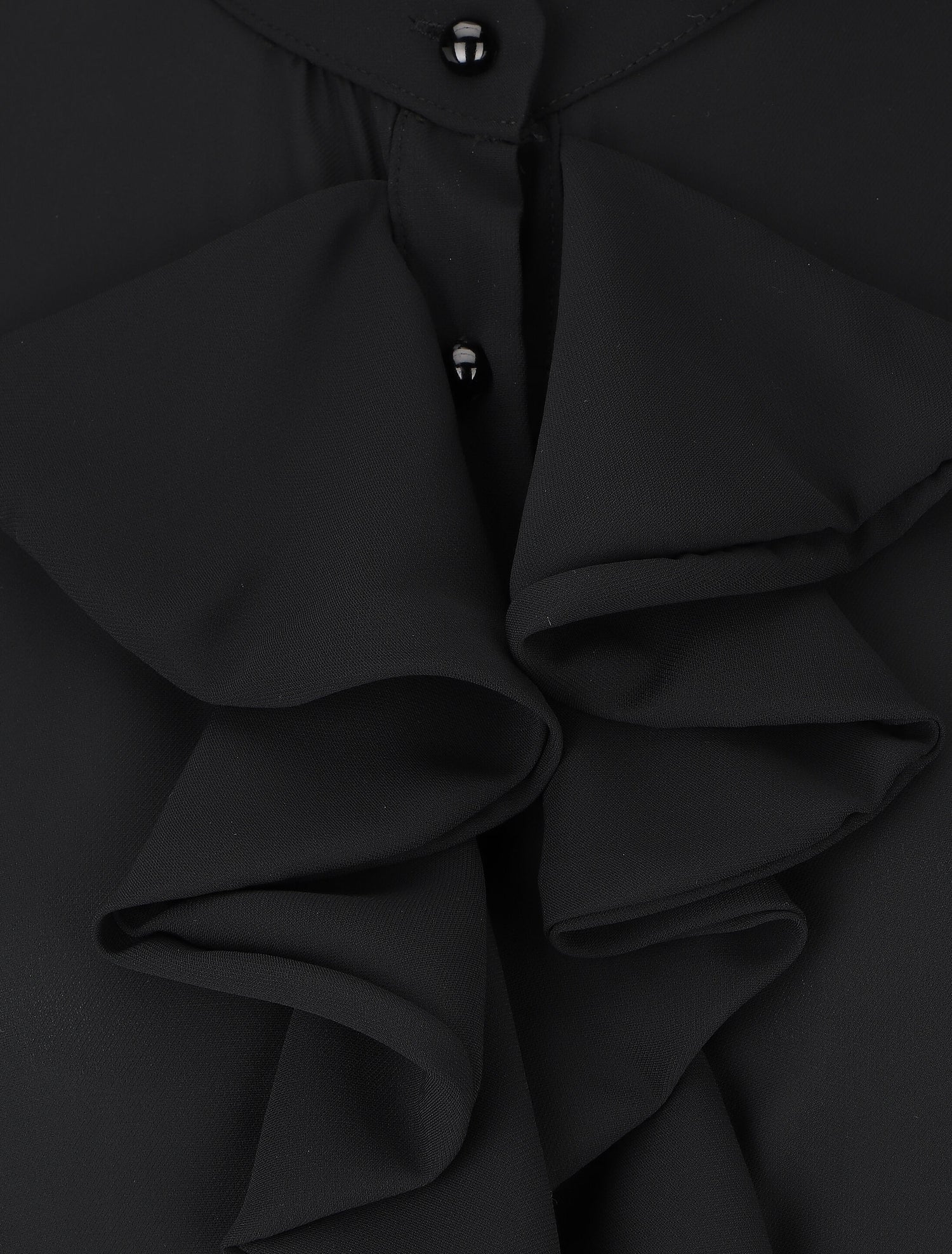 Blouse en voile à buste volanté - Noir - 3