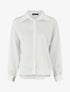 Blouse unie oversize effet satiné - Blanc - 4