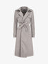 Trench long uni en suédine - Gris - 1