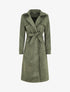 Trench long uni en suédine - Kaki - 1