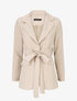 Blazer oversize ceinturé - Beige - 1