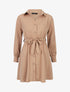 Robe chemise unie à taille élastiquée - Camel - 5