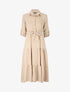 Robe longue à manches longues retroussables - Beige - 1