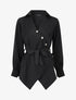 Blouse cache-coeur à base asymétrique - Noir - 1