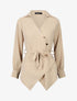 Blouse cache-coeur à base asymétrique - Beige - 4