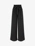Pantalon uni à taille élastiquée - Noir - 1