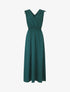 Robe longue coupe empire à taille élastiquée - Vert sapin - 1