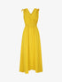 Robe longue coupe empire à taille élastiquée - Jaune - 4