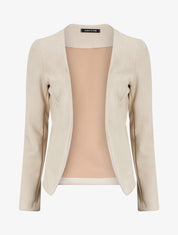 Blazer uni en suédine - Beige - 5